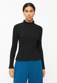 Givn Berlin Rollkragen-Longsleeve GINA aus Bio-Baumwolle Longsleeve Black (Rib)
