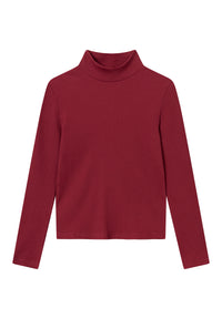 Givn Berlin Rollkragen-Longsleeve GINA aus Bio-Baumwolle Longsleeve Tibetan Red (Rib)