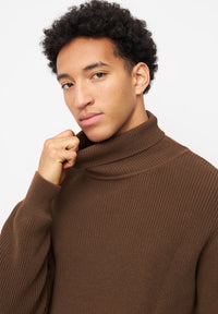 Givn Berlin Rollkragen-Strickullover PIET aus Bio-Baumwolle Sweater Chestnut Brown