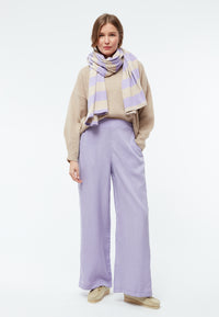 Givn Berlin Schal GBDANA aus recycelter Baumwolle Scarf Light Beige / Light Amethyst (Stripes)