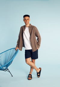 Givn Berlin Leinenshorts GBLAURIN mit Tunnelzug Shorts Midnight Blue (Linen)