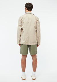 Givn Berlin Shorts GBPASCAL aus Bio-Baumwoll Seersucker Shorts Faded Olive (Structure)