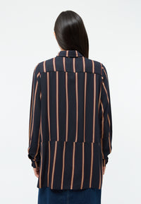 Givn Berlin Streifen-Bluse IVY aus LENZING™ ECOVERO™ Blouse Midnight Blue / Light Camel (Stripes)