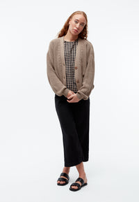 Givn Berlin Strickcardigan GBDESIREE oversize aus Bio-Baumwolle mit Perlmuster-Strick Cardigan Light Taupe