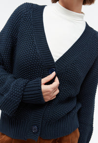 Givn Berlin Strickcardigan GBNELE relaxed Fit aus Bio-Baumwolle mit Struktur Cardigan Midnight Blue