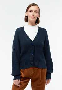 Givn Berlin Strickcardigan GBNELE relaxed Fit aus Bio-Baumwolle mit Struktur Cardigan Midnight Blue