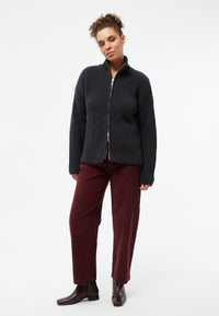 Givn Berlin Strickjacke GBABIGAIL aus Bio-Baumwolle mit Reißverschluss Cardigan Anthracite