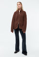 Givn Berlin Strickjacke GBABIGAIL aus Bio-Baumwolle mit Reißverschluss Cardigan Burned Brown