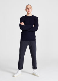 Organic Cotton Knit Sweater ADRIAN - Blue