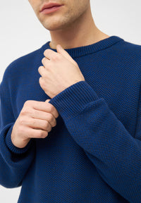 Givn Berlin Strickpullover AIDEN aus Bio-Baumwolle Sweater Deep Blue (Melange)