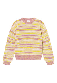 Givn Berlin Strickpullover ARIA aus Bio-Baumwolle Sweater White / Lime / Violet (Stripes)
