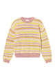 Givn Berlin Strickpullover ARIA aus Bio-Baumwolle Sweater White / Lime / Violet (Stripes)