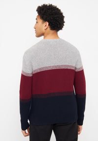 Givn Berlin Strickpullover DALE aus recycelter Wolle Sweater Grey / Red / Black