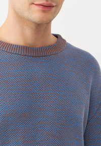 Givn Berlin Strickpullover GBAIDEN relaxed aus Bio-Baumwolle Sweater Beige / Blue (Melange)