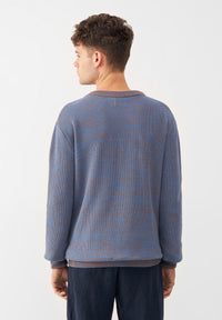 Givn Berlin Strickpullover GBAIDEN relaxed aus Bio-Baumwolle Sweater Beige / Blue (Melange)