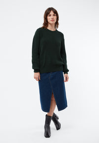 Givn Berlin Strickpullover GBARIA loose Fit aus Bio-Baumwolle Sweater Bottle Green