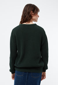 Givn Berlin Strickpullover GBARIA loose Fit aus Bio-Baumwolle Sweater Bottle Green