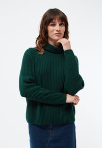 Givn Berlin Strickpullover GBCASSIA mit Rollkragen aus recyceltem Wollgemisch Sweater Bottle Green