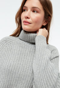 Givn Berlin Strickpullover GBCASSIA mit Rollkragen aus recyceltem Wollgemisch Sweater Mid Grey