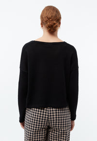 Givn Berlin Strickpullover GBLILLE cropped aus Bio-Baumwolle im Jacquard Muster Sweater Black (Jacquard)