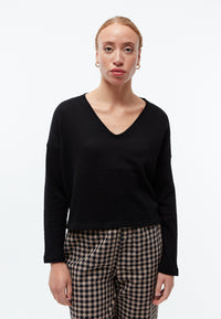 Givn Berlin Strickpullover GBLILLE cropped aus Bio-Baumwolle im Jacquard Muster Sweater Black (Jacquard)