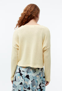 Givn Berlin Strickpullover GBLILLE cropped aus Bio-Baumwolle im Jacquard Muster Sweater Creamy Yellow (Jacquard)