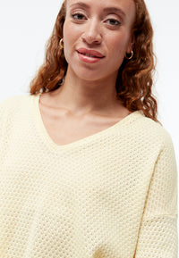 Givn Berlin Strickpullover GBLILLE cropped aus Bio-Baumwolle im Jacquard Muster Sweater Creamy Yellow (Jacquard)