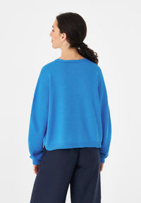 Givn Berlin Strickpullover GBLINNEA relaxed Fit aus Bio-Baumwolle Sweater French Blue