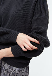 Givn Berlin Strickpullover GBMARIELLA relaxed Fit aus Bio-Baumwolle mit Kaputze Sweater Anthracite