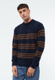 Givn Berlin Strickpullover KAY aus Bio-Baumwolle Sweater Midnight Blue / Caramel Brown (Stripes)