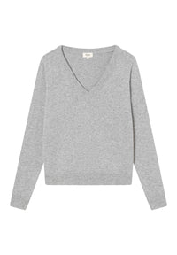 Givn Berlin Strickpullover LOUISA aus recycelter Wolle Sweater Grey Melange