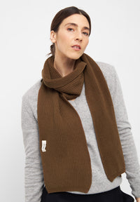 Givn Berlin Strickschal ISAAC aus Bio-Baumwolle Scarf Chestnut Brown