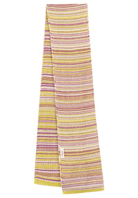 Givn Berlin Strickschal ISAAC aus Bio-Baumwolle Scarf White / Lime / Violet (Stripes)