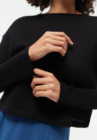 Givn Berlin Strickshirt GBMARIA aus Bio-Baumwolle Longsleeve Black (Jacquard)