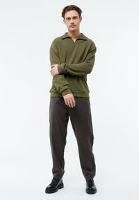 Givn Berlin Sweater GBBELA aus recycelter Baumwolle mit Kragen Sweater Khaki