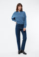 Givn Berlin Sweater GBRESA aus recycelter Baumwolle mit Kragen Sweater Distant Blue