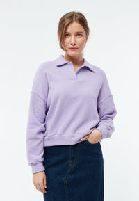 Givn Berlin Sweater GBRESA aus recycelter Baumwolle mit Kragen Sweater Light Amethyst