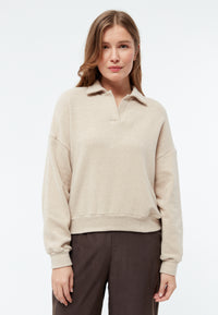 Givn Berlin Sweater GBRESA aus recycelter Baumwolle mit Kragen Sweater Light Beige