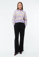 Givn Berlin Sweater GBRESA aus recycelter Baumwolle mit Kragen Sweater Light Beige / Light Amethyst (Stripes)