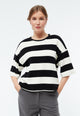 Givn Berlin Sweater GBSELMA aus recycelter Baumwolle Sweater Off White / Black (Stripes)