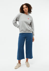 Givn Berlin Sweater GBYARA (Heart) aus Bio-Baumwolle mit Stickerei Sweater Grey Melange
