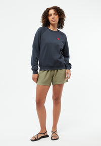 Givn Berlin Sweater GBYARA (Heart) aus Bio-Baumwolle mit Stickerei Sweater Midnight Blue