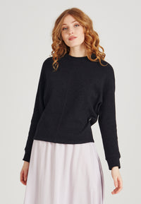 Givn Berlin Sweater WILMA aus recycelter Baumwolle Sweater Dark Grey