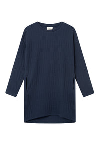 Givn Berlin Sweatkleid JOELLE aus Bio-Baumwolle Dress Midnight Blue (Lines)