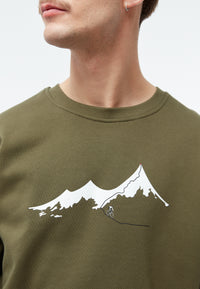 Givn Berlin Sweatshirt GBCEDRICO mit Aufdruck aus weicher Bio-Baumwolle Sweater Khaki