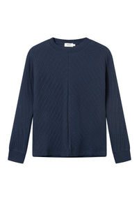 Givn Berlin Sweatshirt WILLOW aus Bio-Baumwolle Sweater Midnight Blue (Lines)