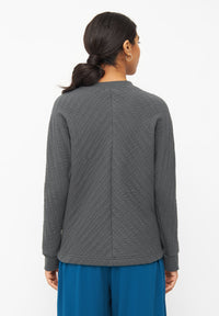 Givn Berlin Sweatshirt WILLOW aus Bio-Baumwolle Sweater Shadow Grey (Lines)