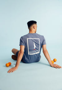 Givn Berlin T-Shirt GBCOLBY (Sailboat) aus Bio-Baumwolle T-Shirt Steel Blue