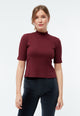 Givn Berlin T-Shirt GBGINETTA aus Bio-Baumwoll Rippjersey T-Shirt Burgundy (Rib)