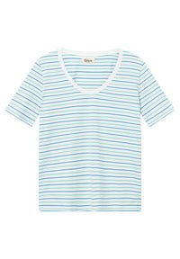 Givn Berlin T-Shirt GBJANE slim Fit aus Bio-Baumwolle T-Shirt Green / Blue (Stripes)